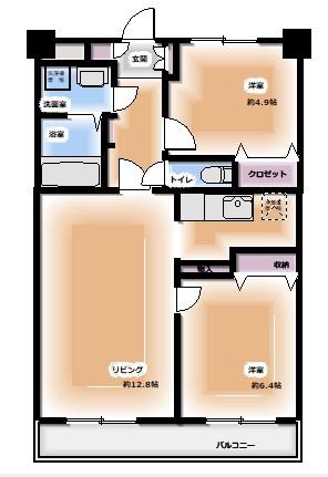 サンセイル西台(2LDK/5階)の間取り写真