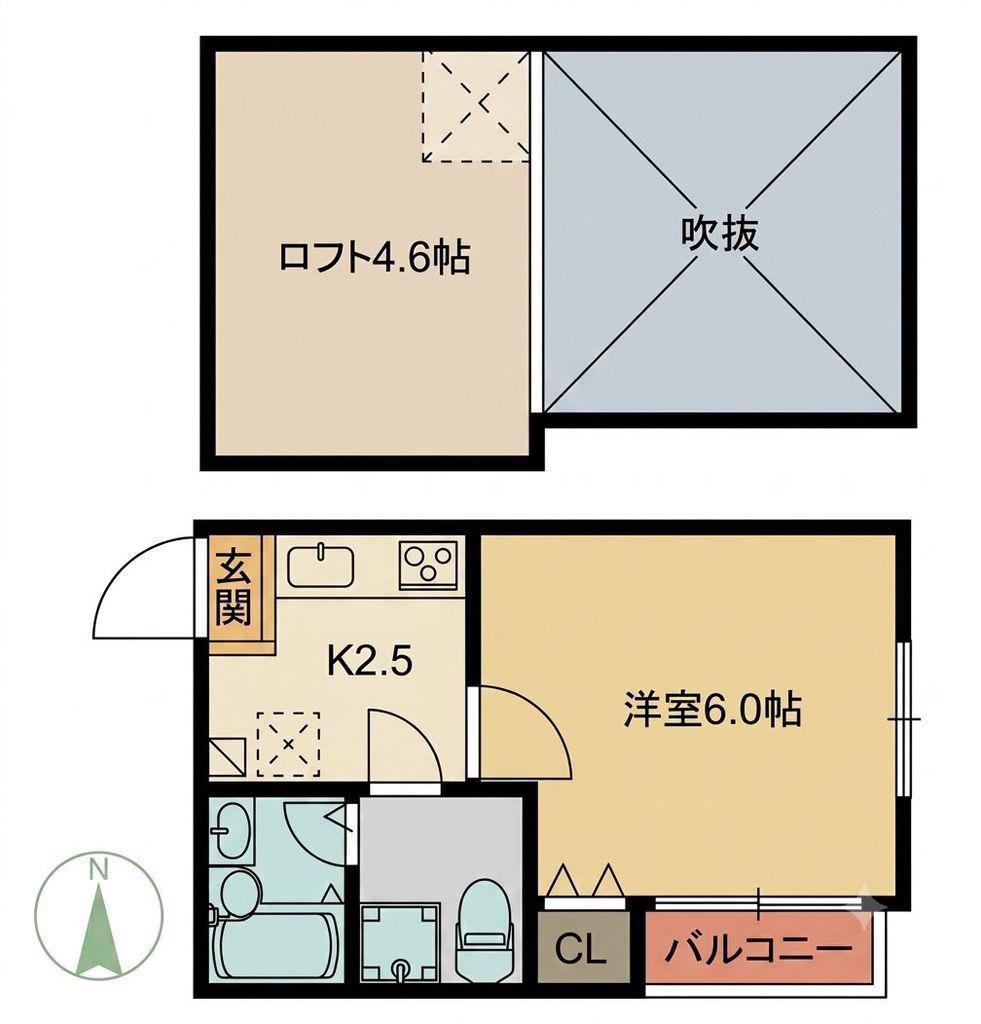ポラリスCOZY博多駅 148(1K/2階)の間取り写真