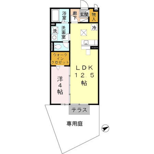 コージィーコート(1LDK/1階)の間取り写真