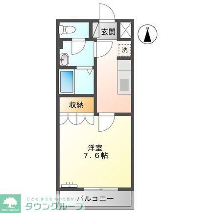 フューチャーライト(1K/2階)の間取り写真