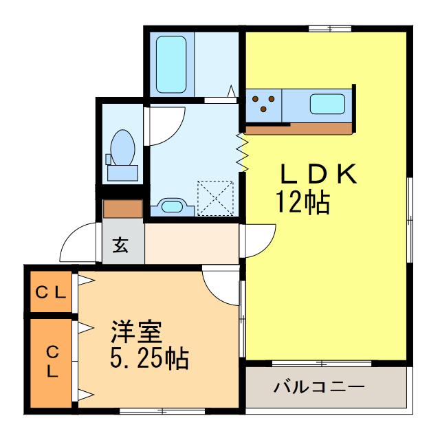 サンパティー(1LDK/2階)の間取り写真