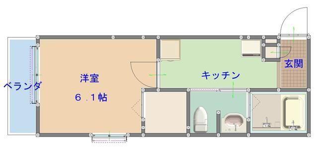 リコリス船橋(1K/2階)の間取り写真