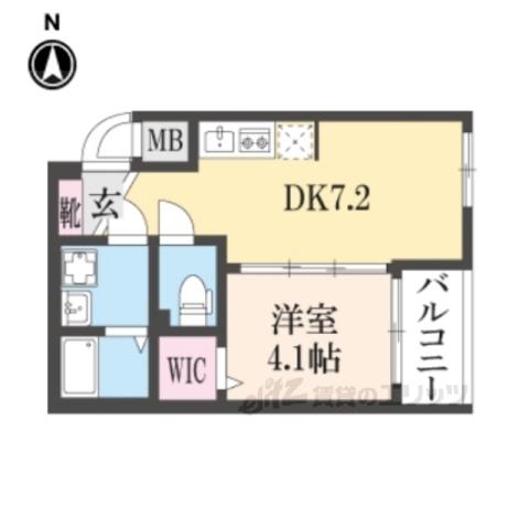 ソルテラスTHEKYOTO東寺(1DK/2階)の間取り写真