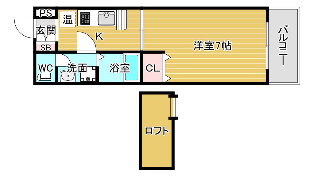 Fパティオ(1K/2階)の間取り写真
