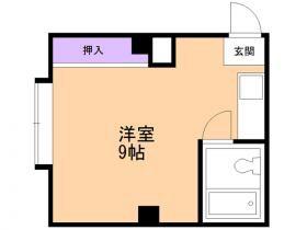 シャトー桂(ワンルーム/1階)の間取り写真