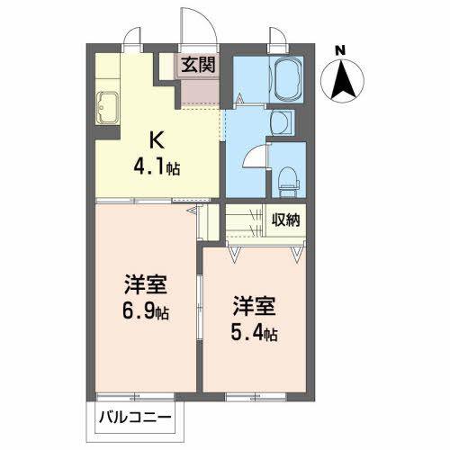 ランド・スケープ(2K/1階)の間取り写真