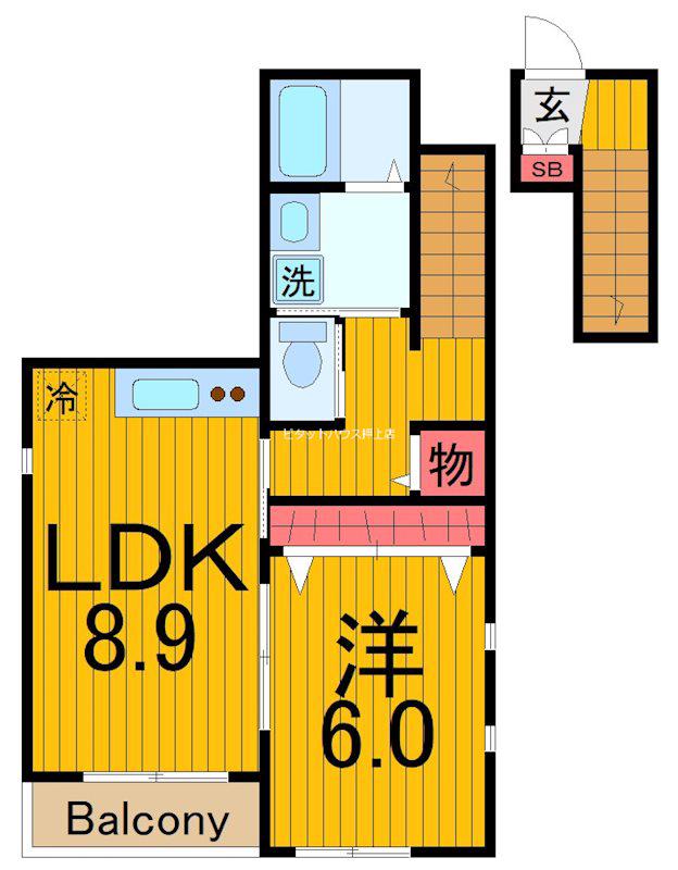 シャープレジデンス(1LDK/2階)の間取り写真