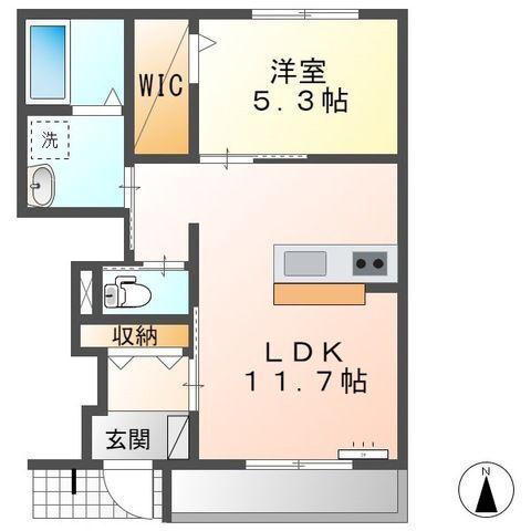 ベルージュ(1LDK/1階)の間取り写真