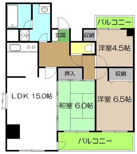 ダイアパレス追手前第3(3LDK/11階)の間取り写真