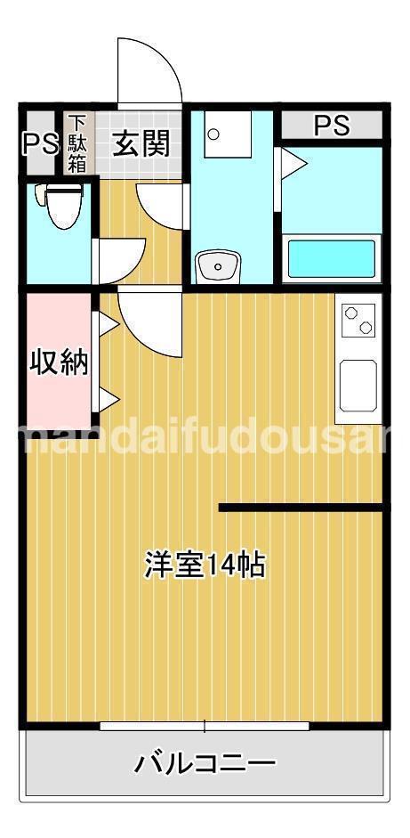 アメニティ平江(ワンルーム/1階)の間取り写真