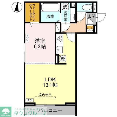 グラン南越谷(1LDK/2階)の間取り写真
