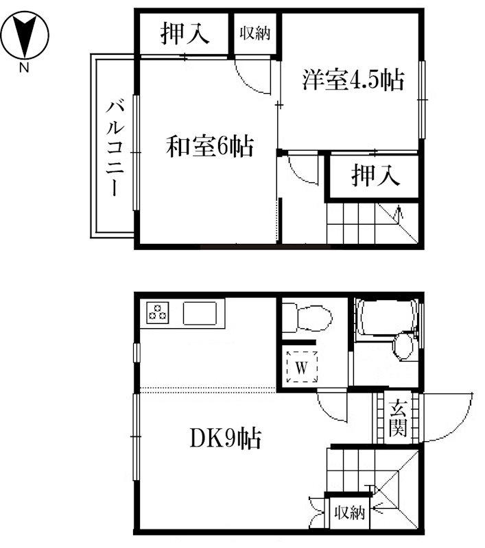 代々木テラス(2DK/1階)の間取り写真
