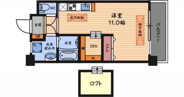 ARROW FIELDS 一番館(ワンルーム/9階)の間取り写真