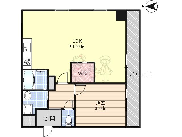 シティアーク天王寺(1LDK/7階)の間取り写真