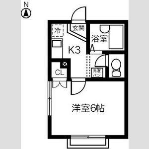 サンハイツ勝川(1K/2階)の間取り写真