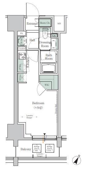 ONE ROOF RESIDENCE TAMACHI(ワンルーム/6階)の間取り写真