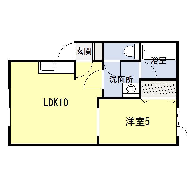 ハイツ夏(1LDK/1階)の間取り写真