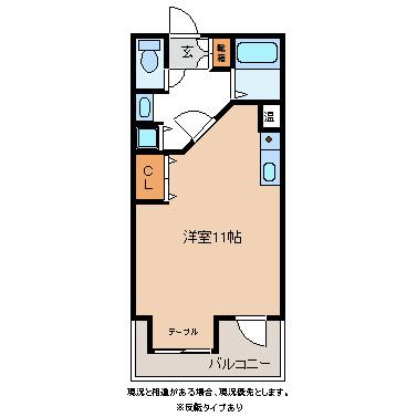 ウィンベル東館(ワンルーム/3階)の間取り写真