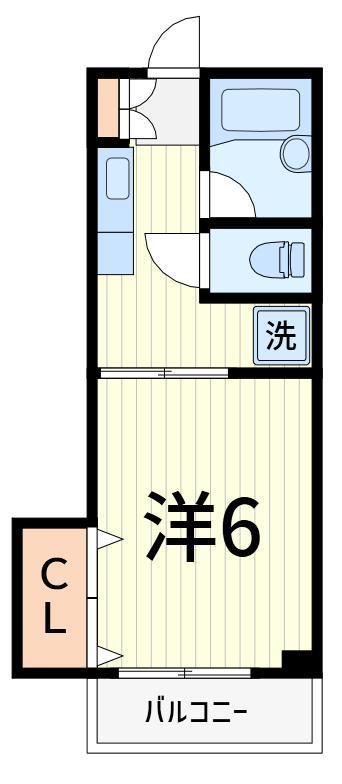矢付ハイツ(1K/4階)の間取り写真