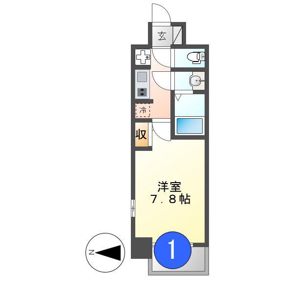 S-RESIDENCE志賀本通(1K/4階)の間取り写真