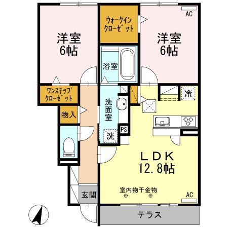 プリマヴェーラ(2LDK/1階)の間取り写真