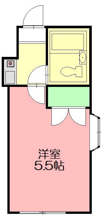 クレールメゾン本鵠沼(1K/2階)の間取り写真