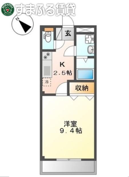 メゾン藤(1K/2階)の間取り写真