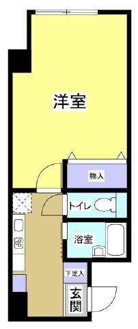 コムタベーシックス上伝馬(1K/2階)の間取り写真