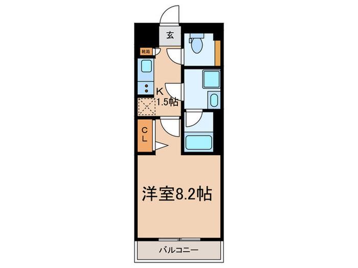 XEBEC経堂(1K/2階)の間取り写真