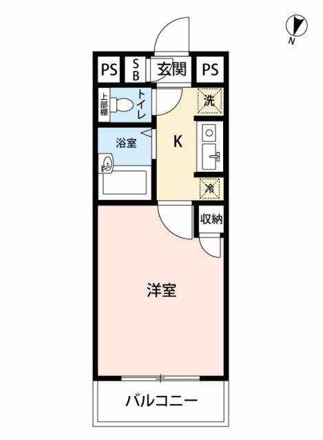 スカイコート新宿落合第6(1K/4階)の間取り写真