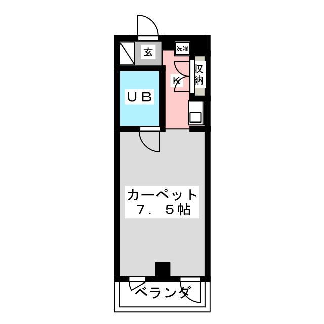 ベルデ輿石(ワンルーム/1階)の間取り写真