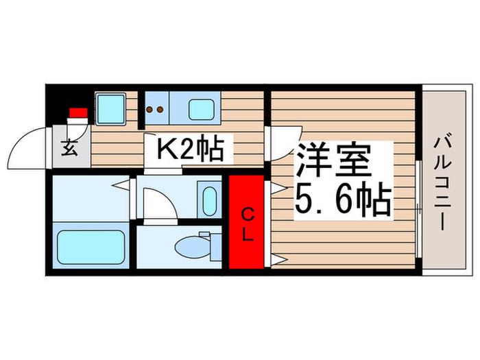 リブリ・検見川町(1K/1階)の間取り写真