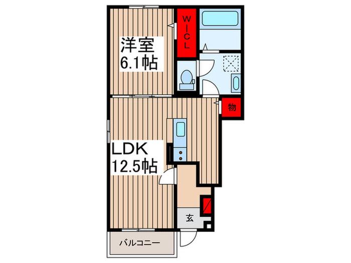 エンドア(1LDK/1階)の間取り写真