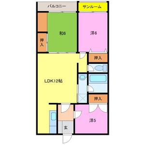 サンパーラ板垣(3LDK/5階)の間取り写真