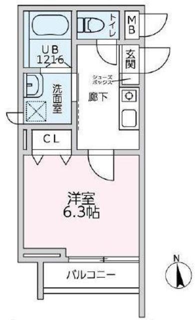 欅RESIDENCE(1K/2階)の間取り写真