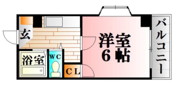 長山コーポラス(1K/3階)の間取り写真