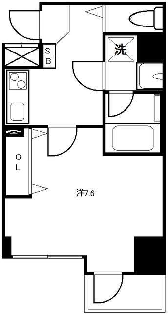 シンフォニー錦糸町(1K/4階)の間取り写真