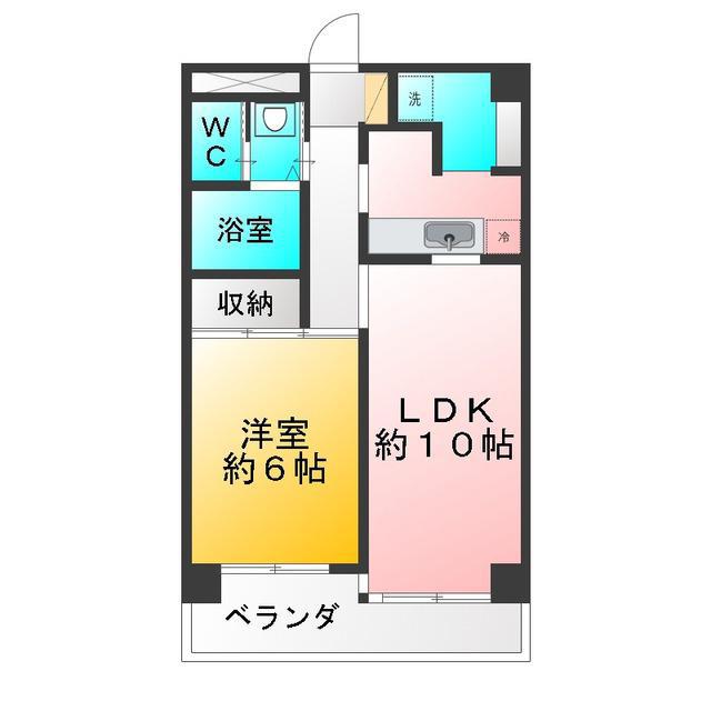 パークヒルズ.K(1LDK/2階)の間取り写真