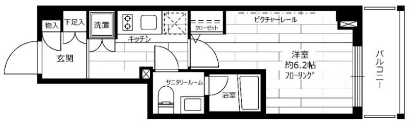 ステージグランデ平和台(1K/4階)の間取り写真