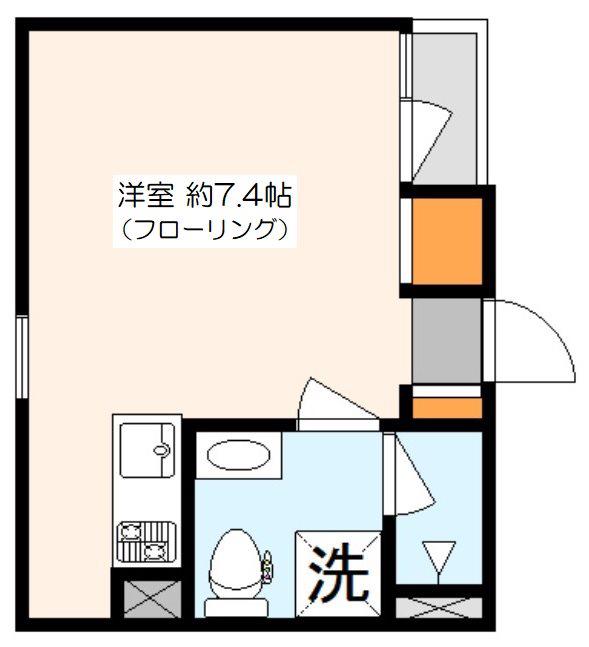 HOUSING豪徳寺ビルII(ワンルーム/2階)の間取り写真