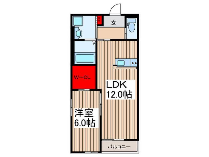 ボナール久保町(1LDK/3階)の間取り写真