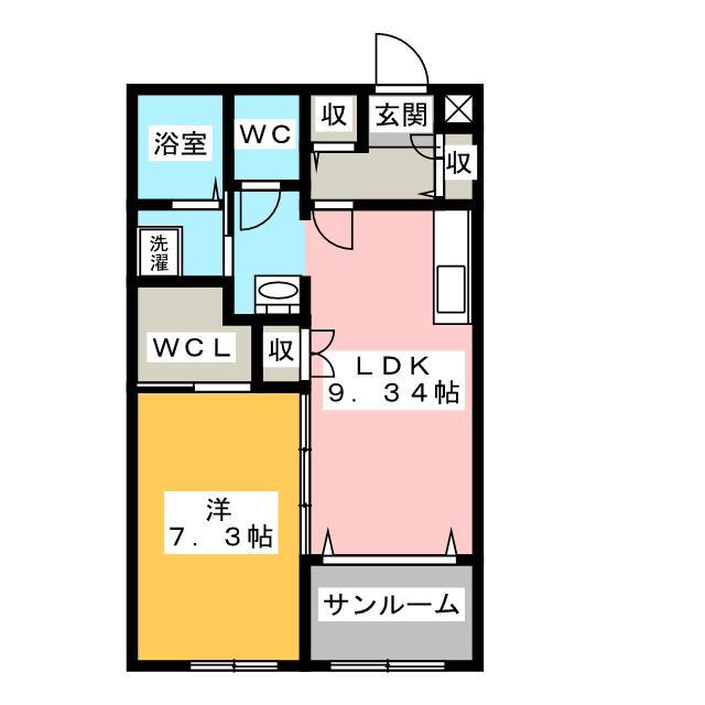 ヴェールコート(1LDK/2階)の間取り写真