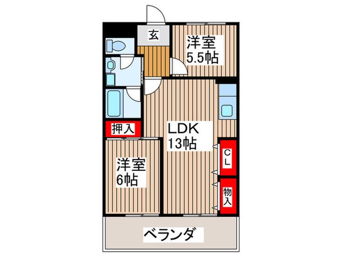 第3小池ビル(2LDK/4階)の間取り写真