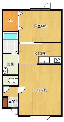 SERIEII(1LDK/1階)の間取り写真