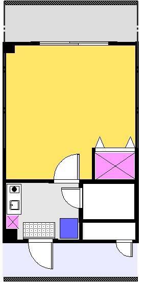 ハイツたばたI(ワンルーム/3階)の間取り写真