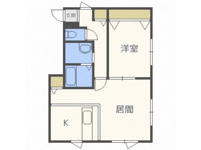 アンティリス平岸(1LDK/2階)の間取り写真