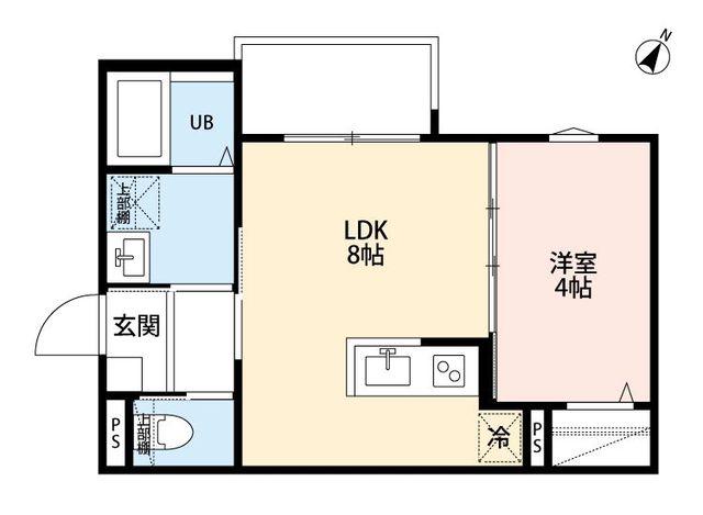 AXIA東所沢(1LDK/1階)の間取り写真