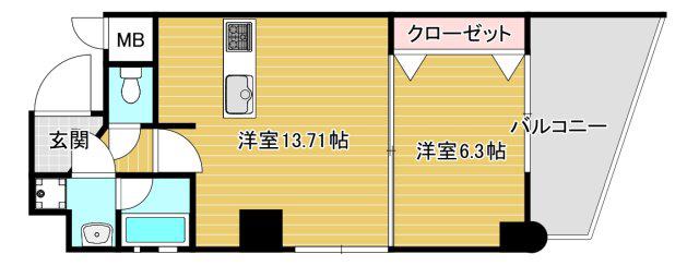 THE PREMIUM AQUA(1LDK/7階)の間取り写真