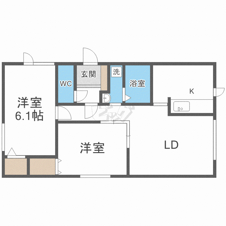 ラ・フェール・ナナ(2LDK/3階)の間取り写真