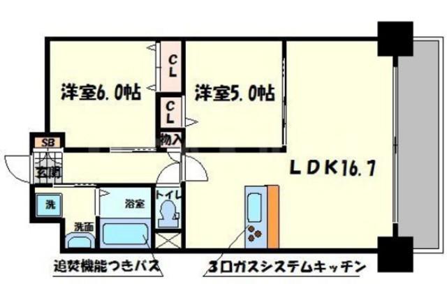 ソル グランデ(2LDK/4階)の間取り写真